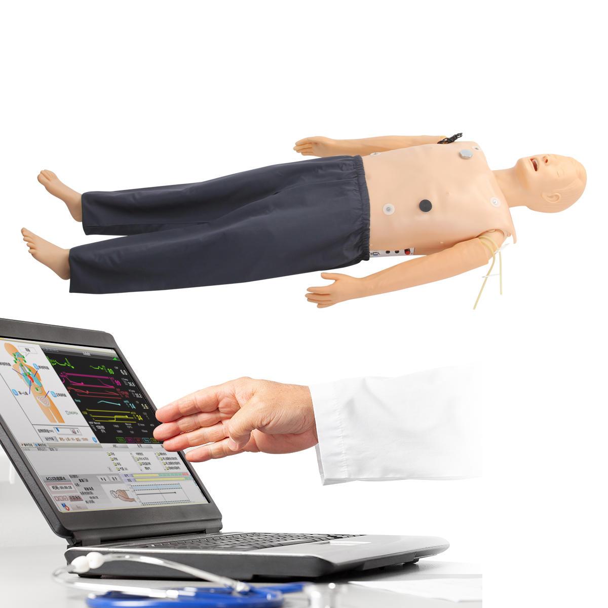 高智能數字化（huà）綜合急救技（jì）能訓練係統（ACLS高級生命（mìng）支持、計算機軟件控製）